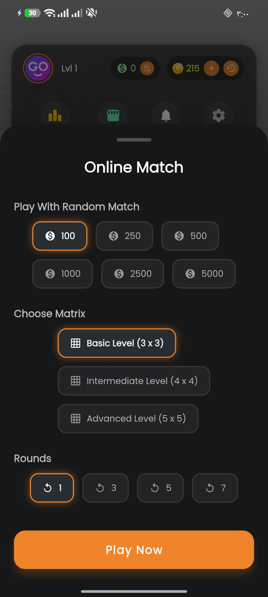 Online Match Setup